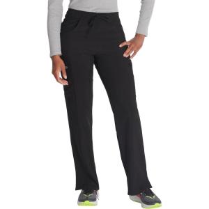 Dickies Scrubs for Women, Drawstring Cargo Scrub Pants with Four-Way Stretch and Moisture Wicking DK010(Black)