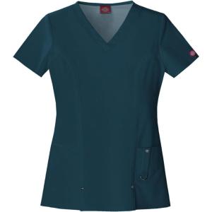 Dickies Xtreme Stretch Women Scrubs Top V-Neck 82851(Caribbean)