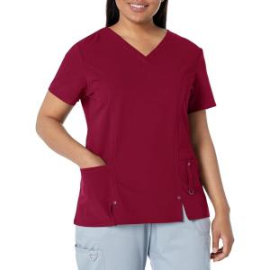 Dickies Xtreme Stretch Women Scrubs Top V-Neck 82851(Wine)