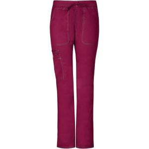 Gen Flex Scrubs for Women, Stretch Drawstring Cargo Pants for Women DK100(D-wine)