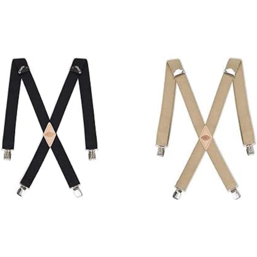image:imageDickies Mens 114 Solid Straight Clip Suspender Adjustable Fit HeavyDuty ClipsBlackBeige