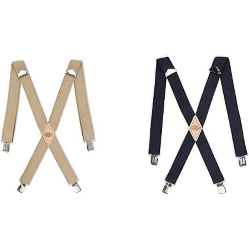 image:imageDickies Mens 114 Solid Straight Clip Suspender  Adjustable Fit HeavyDuty ClipsNavyBeige