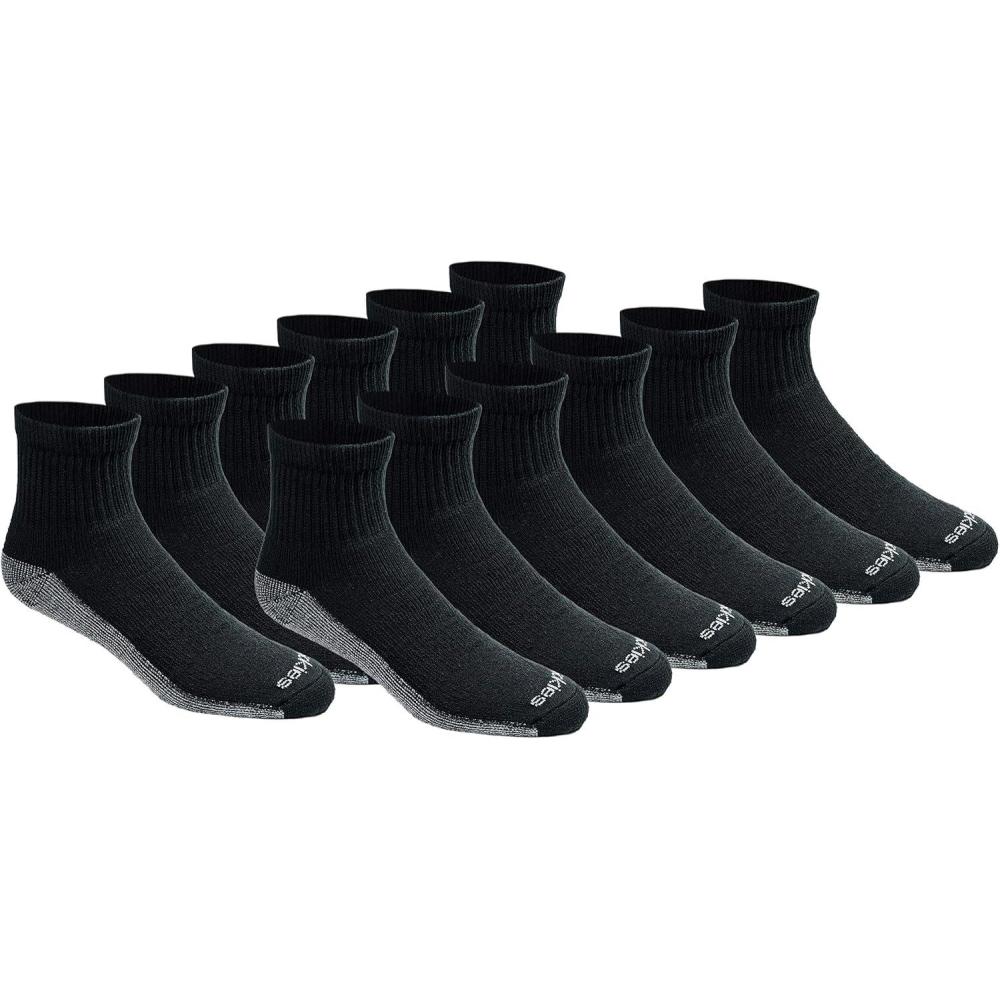 image:imageDickies Mens DriTech Moisture Control Quarter Socks Available in MXXL 6 12 18 PairsBlack 12 Pairs