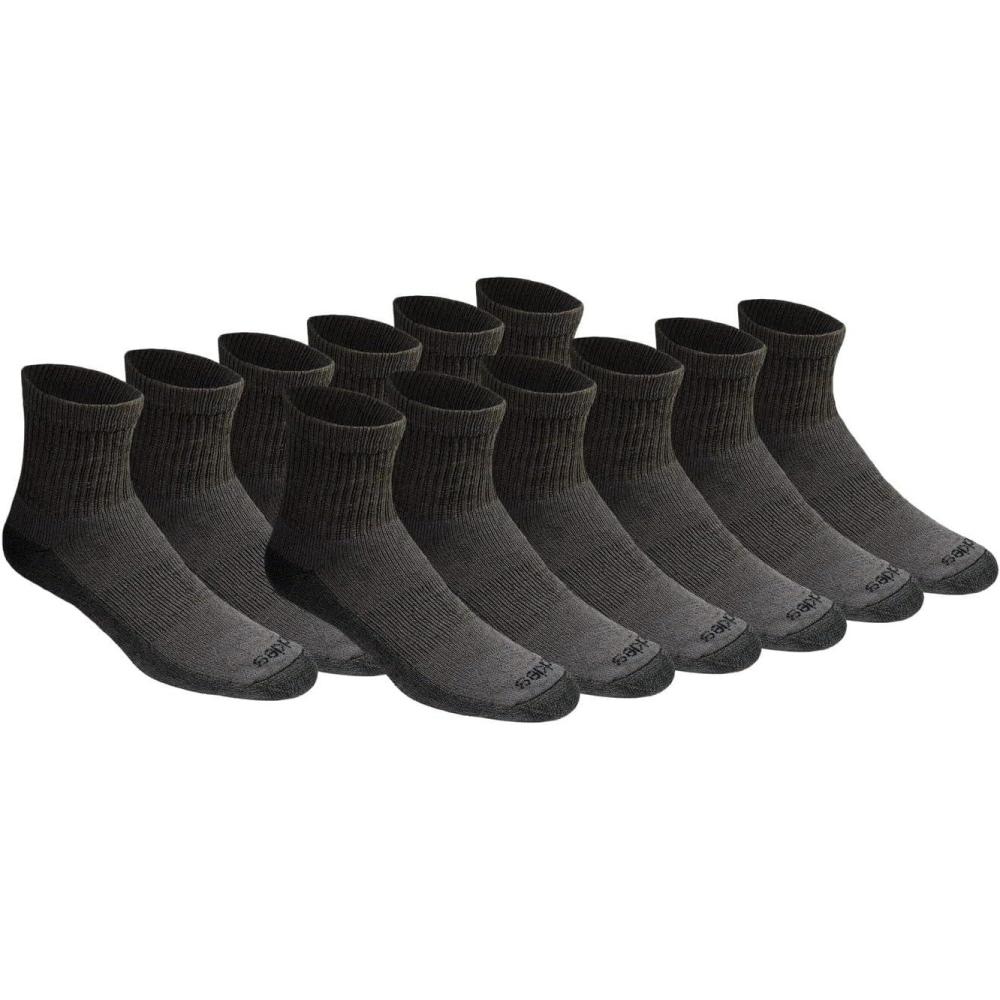 image:imageDickies Mens DriTech Moisture Control Quarter Socks Available in MXXL 6 12 18 PairsCharcoal 12 Pairs