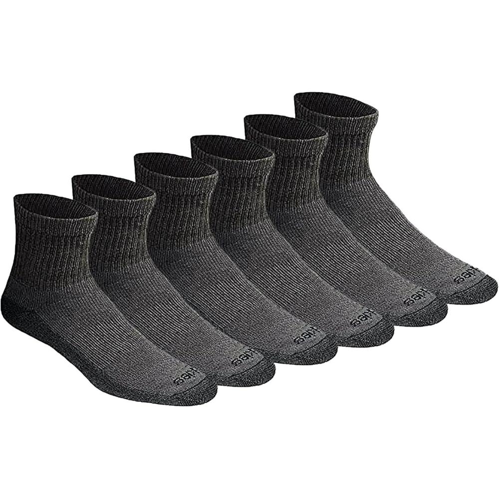 image:imageDickies Mens DriTech Moisture Control Quarter Socks Available in MXXL 6 12 18 PairsCharcoal 6 Pairs