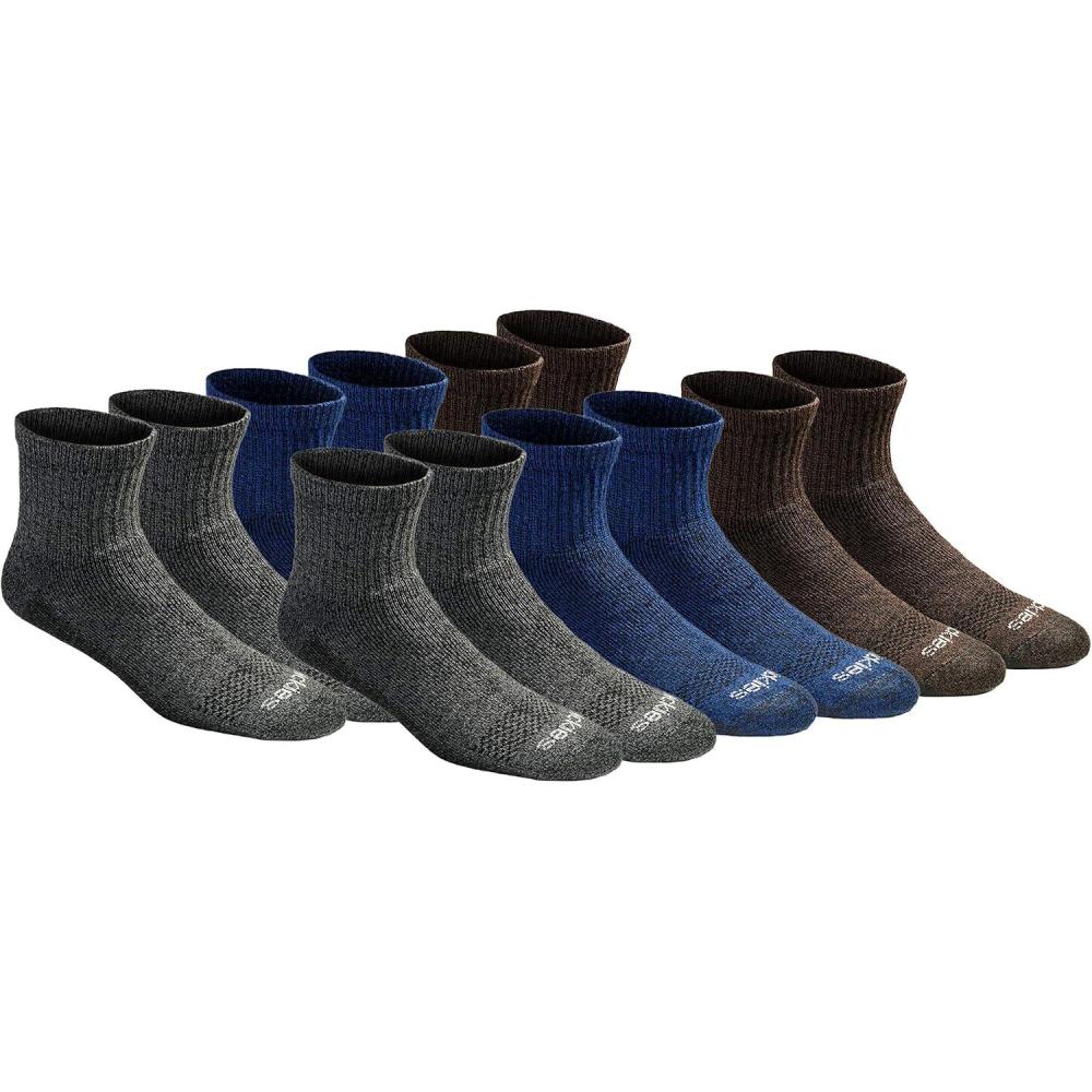 image:imageDickies Mens DriTech Moisture Control Quarter Socks Available in MXXL 6 12 18 PairsGreyBlueBrown 12 Pairs