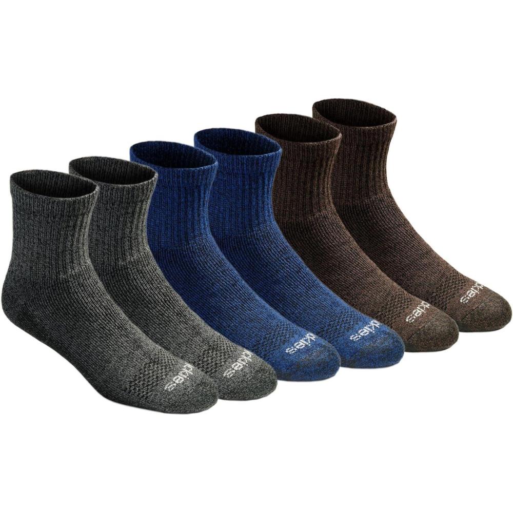 image:imageDickies Mens DriTech Moisture Control Quarter Socks Available in MXXL 6 12 18 PairsGreyBlueBrown 6 Pairs