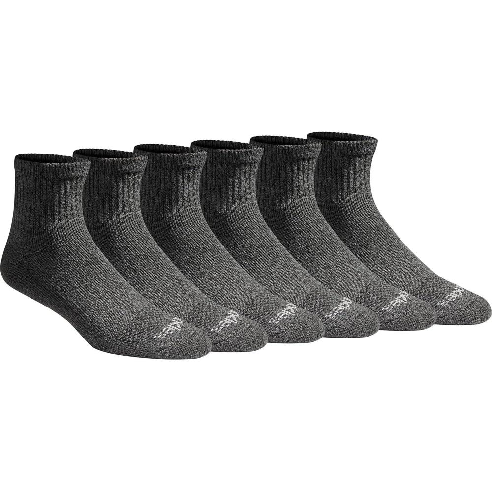 image:imageDickies Mens DriTech Moisture Control Quarter Socks Available in MXXL 6 12 18 PairsHeathered Grey 6 Pairs