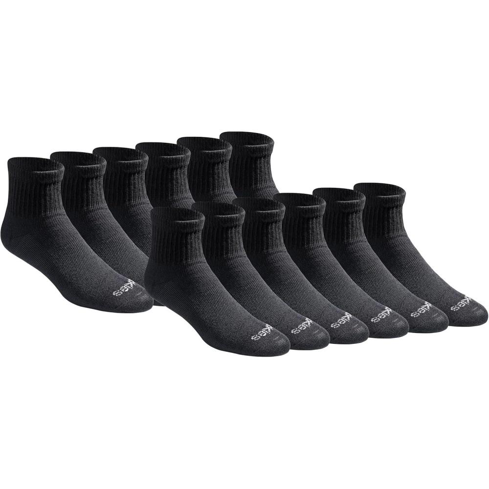 image:imageDickies Mens DriTech Moisture Control Quarter Socks Available in MXXL 6 12 18 PairsSolid Black 12 Pairs