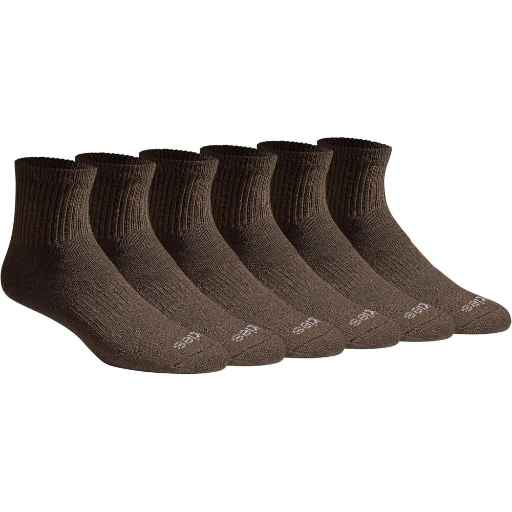 image:imageDickies Mens DriTech Moisture Control Quarter Socks Available in MXXL 6 12 18 PairsSolid Brown 6 Pairs