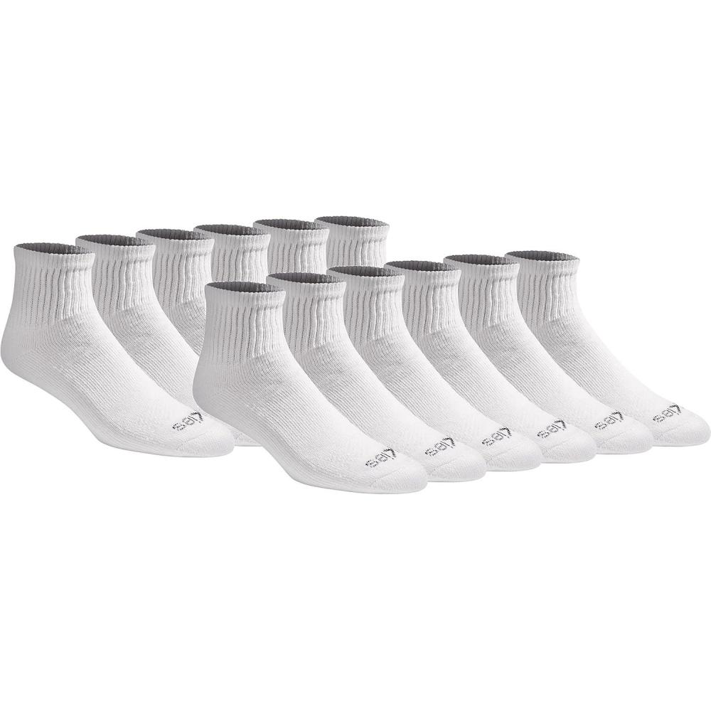 image:imageDickies Mens DriTech Moisture Control Quarter Socks Available in MXXL 6 12 18 PairsSolid White 12 Pairs