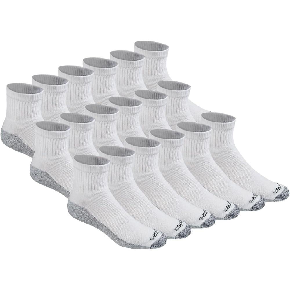 image:imageDickies Mens DriTech Moisture Control Quarter Socks Available in MXXL 6 12 18 PairsWhite 18 Pairs