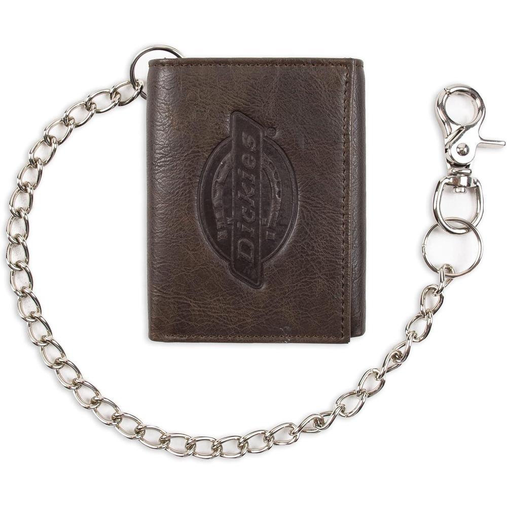 image:imageDickies Mens Trifold Chain WalletDark Brown