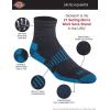 Dickies Men’s Dri-Tech Moisture Control Quarter Socks, Available in M-XXL (6, 12, 18 Pairs)(Bright Black Tip (6 Pairs))