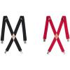 Dickies Men’s 1-1/4″ Solid Straight Clip Suspender – Adjustable Fit, Heavy-Duty Clips(Black/Red)