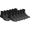 Dickies Men’s Dri-Tech Moisture Control Quarter Socks, Available in M-XXL (6, 12, 18 Pairs)(Charcoal (12 Pairs))