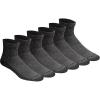 Dickies Men’s Dri-Tech Moisture Control Quarter Socks, Available in M-XXL (6, 12, 18 Pairs)(Charcoal (6 Pairs))