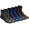 Dickies Men’s Dri-Tech Moisture Control Quarter Socks, Available in M-XXL (6, 12, 18 Pairs)(Grey/Blue/Brown (6 Pairs))