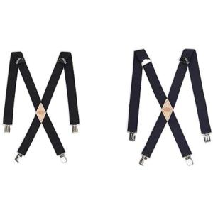 Dickies Men’s 1-1/4″ Solid Straight Clip Suspender – Adjustable Fit, Heavy-Duty Clips(Black/Navy)