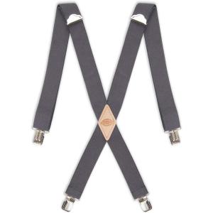 Dickies Men’s 1-1/4″ Solid Straight Clip Suspender – Adjustable Fit, Heavy-Duty Clips(Charcoal)