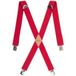 Dickies Men’s 1-1/4″ Solid Straight Clip Suspender – Adjustable Fit, Heavy-Duty Clips(Red)