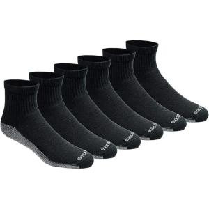 Dickies Men’s Dri-Tech Moisture Control Quarter Socks, Available in M-XXL (6, 12, 18 Pairs)(Black (6 Pairs))
