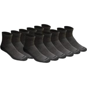 Dickies Men’s Dri-Tech Moisture Control Quarter Socks, Available in M-XXL (6, 12, 18 Pairs)(Charcoal (12 Pairs))