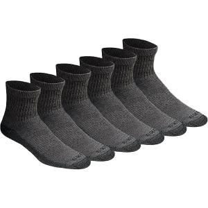 Dickies Men’s Dri-Tech Moisture Control Quarter Socks, Available in M-XXL (6, 12, 18 Pairs)(Charcoal (6 Pairs))