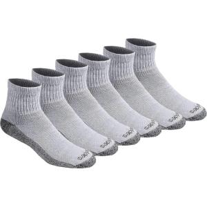 Dickies Men’s Dri-Tech Moisture Control Quarter Socks, Available in M-XXL (6, 12, 18 Pairs)(Grey (6 Pairs))
