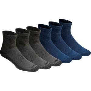 Dickies Men’s Dri-Tech Moisture Control Quarter Socks, Available in M-XXL (6, 12, 18 Pairs)(Mixed Denim (6 Pairs))