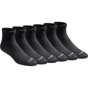 Dickies Men’s Dri-Tech Moisture Control Quarter Socks, Available in M-XXL (6, 12, 18 Pairs)(Solid Black (6 Pairs))