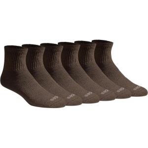 Dickies Men’s Dri-Tech Moisture Control Quarter Socks, Available in M-XXL (6, 12, 18 Pairs)(Solid Brown (6 Pairs))
