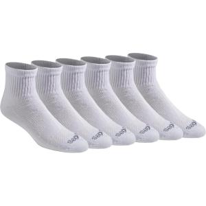Dickies Men’s Dri-Tech Moisture Control Quarter Socks, Available in M-XXL (6, 12, 18 Pairs)(Solid White (6 Pairs))