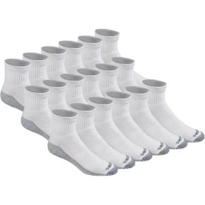Dickies Men’s Dri-Tech Moisture Control Quarter Socks, Available in M-XXL (6, 12, 18 Pairs)(White (18 Pairs))