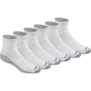 Dickies Men’s Dri-Tech Moisture Control Quarter Socks, Available in M-XXL (6, 12, 18 Pairs)(White (6 Pairs))