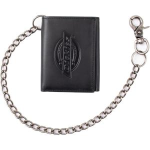 Dickies Men’s Trifold Chain Wallet(Dark Black)