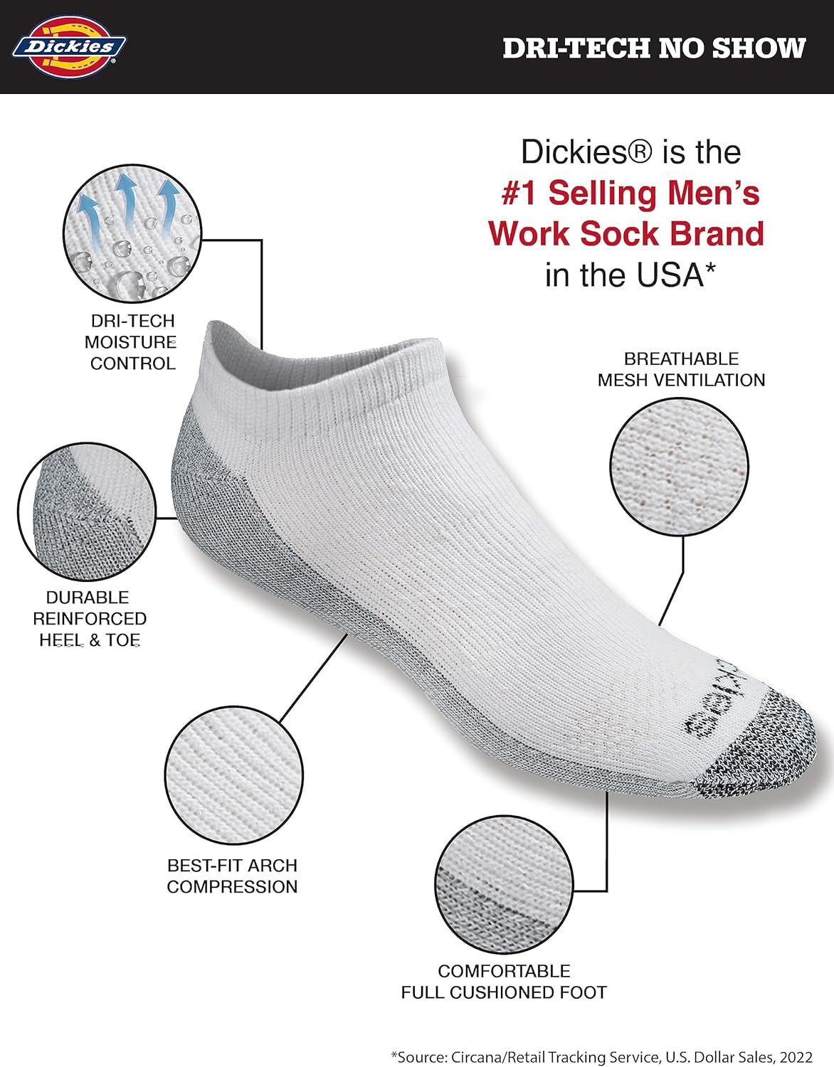 image:imageDickies Mens DriTech Moisture Control No ShowLow Cut Socks Available in MXXL 6 12 PairsWhite 6 Pairs