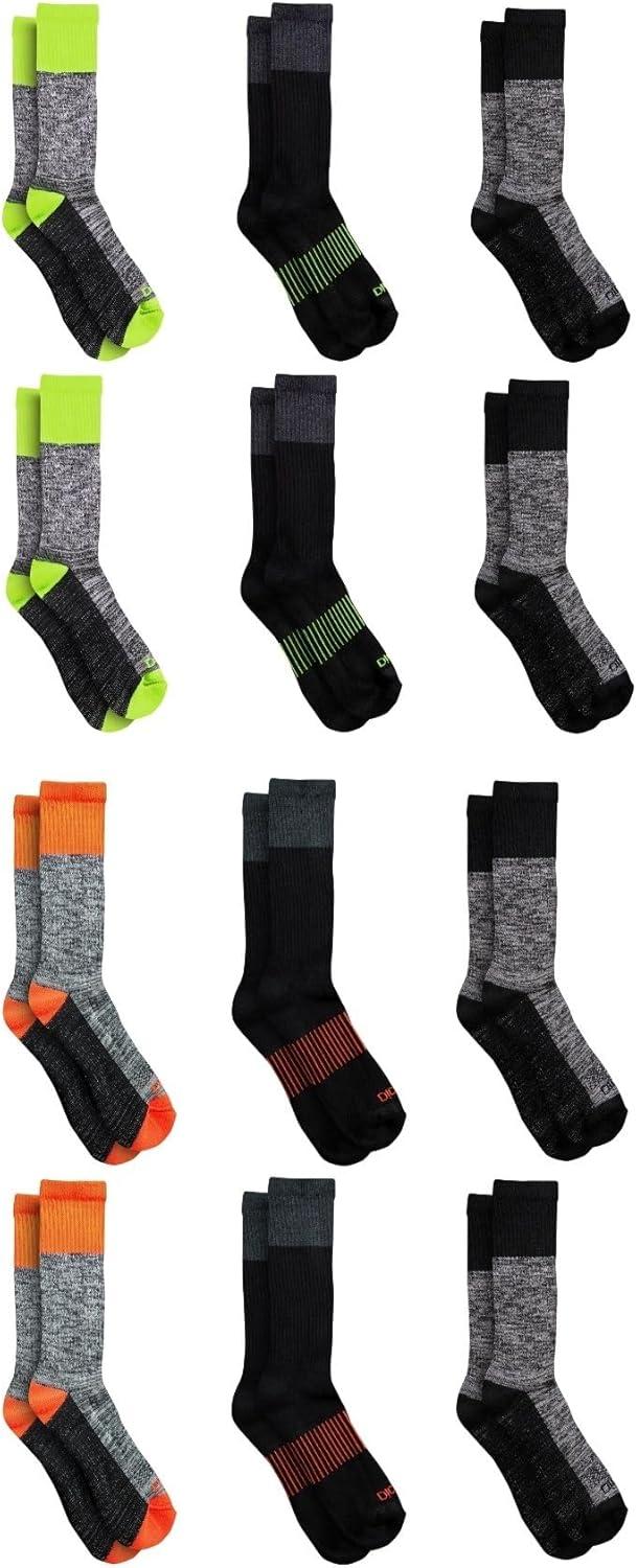 image:imageDickies Mens Dritech Original Moisture Control Crew Socks Available in Mxxl 6 12 18 PairsHivis Asst 12 Pairs