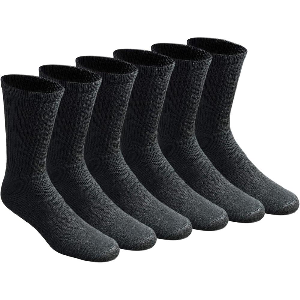 image:imageDickies Mens All Purpose Cushion Crew Socks Available in MXL 6 12 PairsBlack 6 Pairs