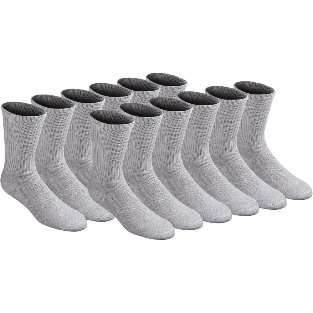 image:imageDickies Mens All Purpose Cushion Crew Socks Available in MXL 6 12 PairsGrey 12 Pairs