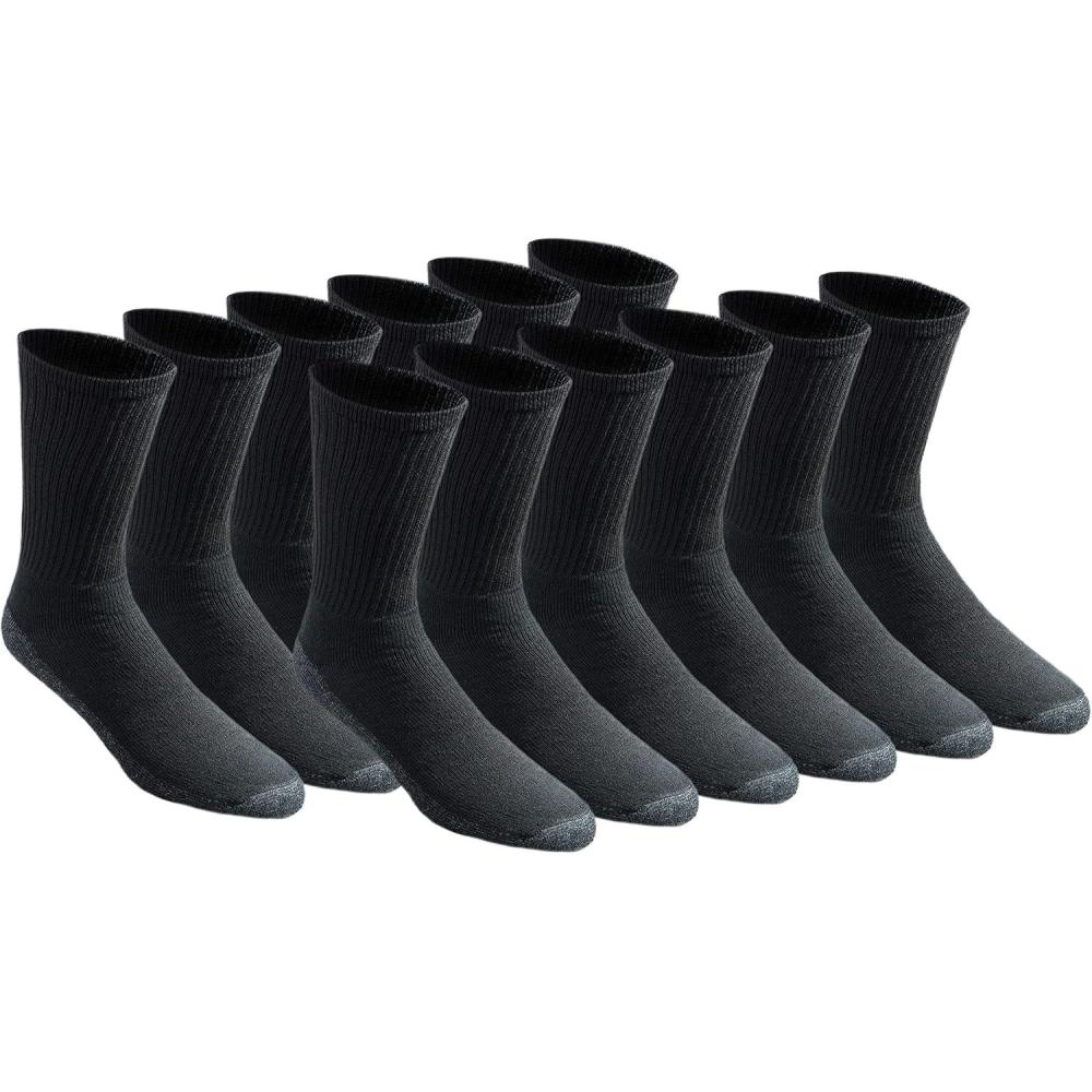 image:imageDickies Mens All Purpose Cushion Crew Socks Available in MXL 6 12 PairsStain Resist Black 12 Pairs