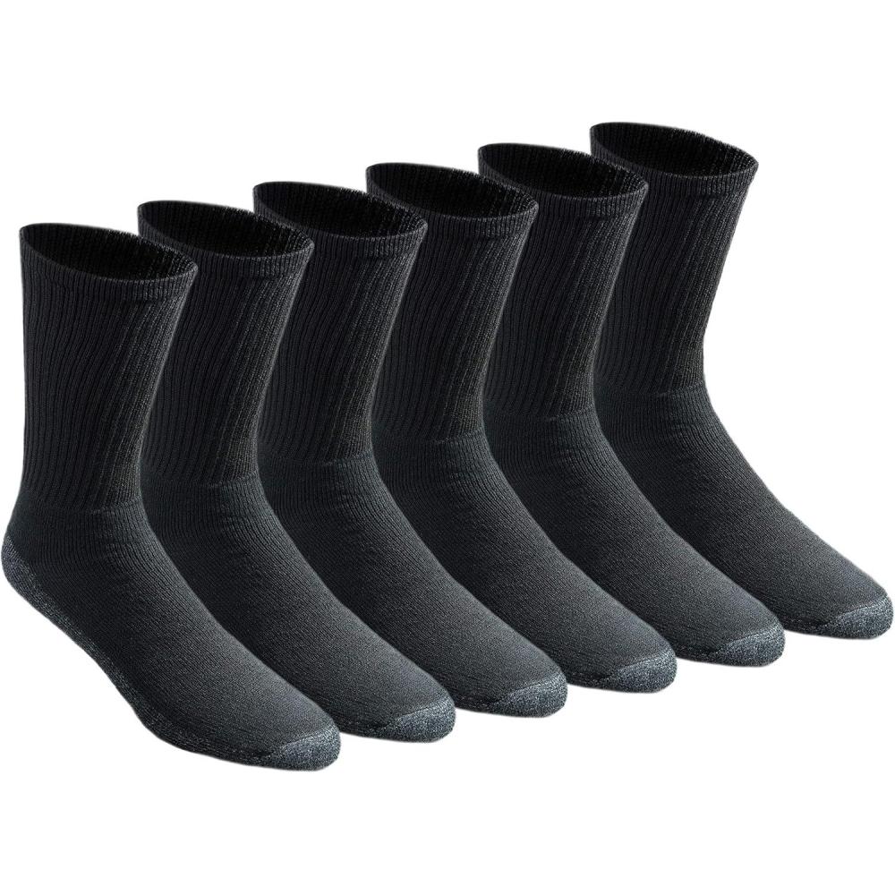 image:imageDickies Mens All Purpose Cushion Crew Socks Available in MXL 6 12 PairsStain Resist Black 6 Pairs