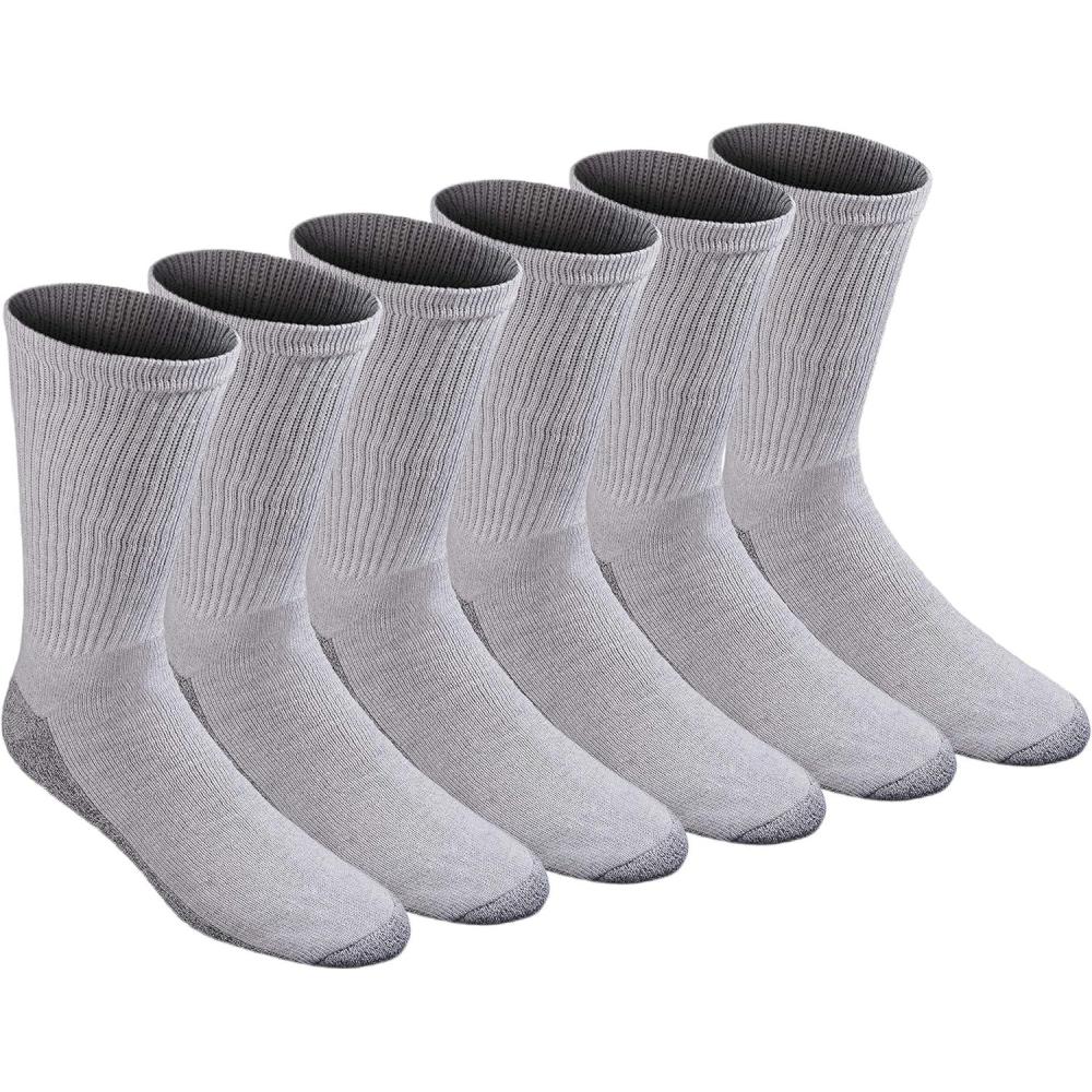 image:imageDickies Mens All Purpose Cushion Crew Socks Available in MXL 6 12 PairsStain Resist Grey 6 Pairs