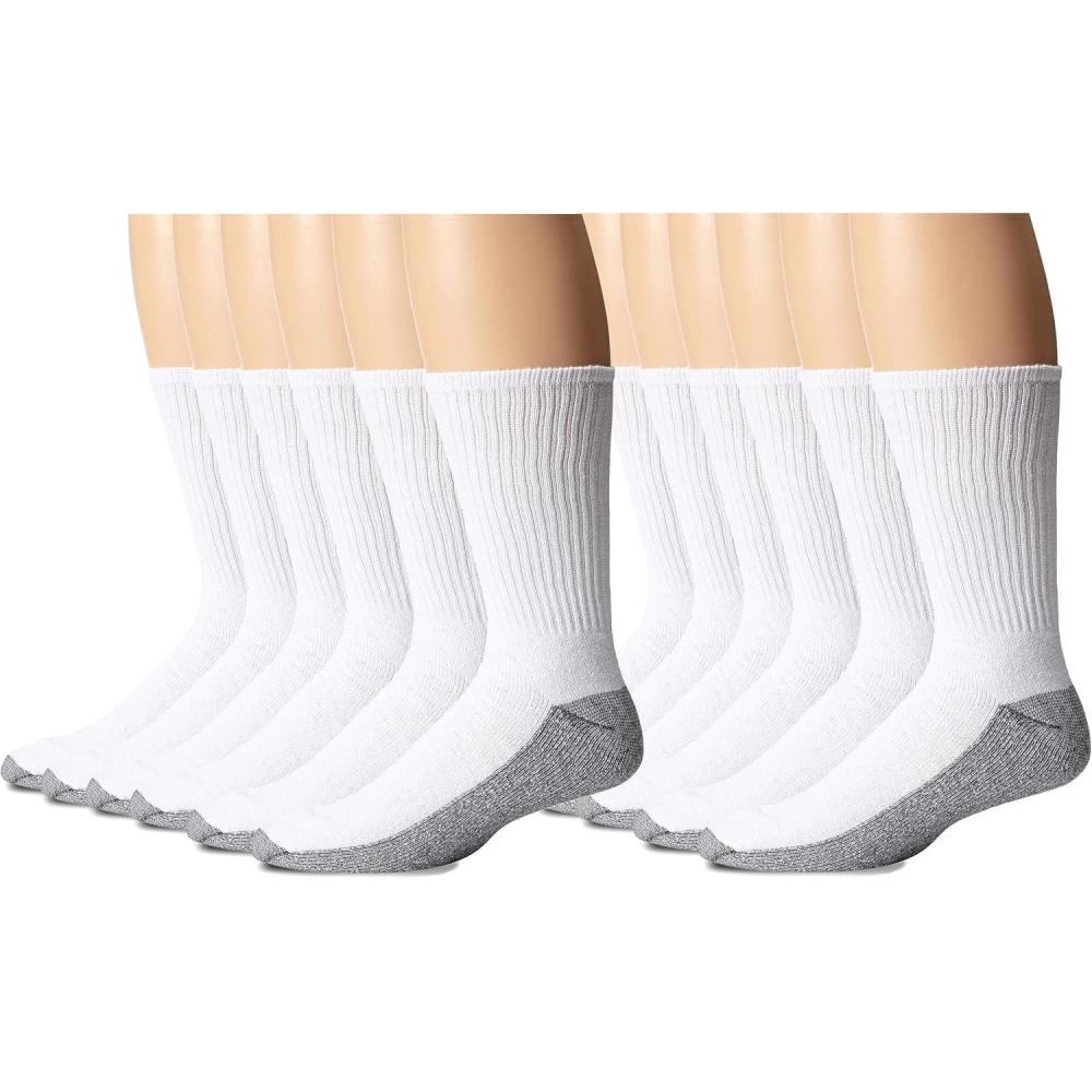 image:imageDickies Mens All Purpose Cushion Crew Socks Available in MXL 6 12 PairsStain Resist White 12 Pairs