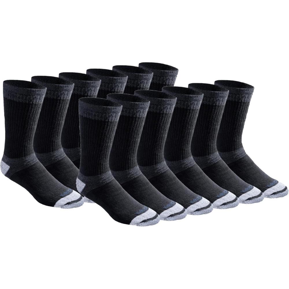 image:imageDickies Mens Dritech Moisture Control Max Full Cushion Crew Socks Available in Mxl 6 12 PairsBlack 12 Pairs
