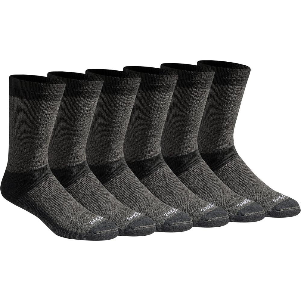 image:imageDickies Mens Dritech Moisture Control Max Full Cushion Crew Socks Available in Mxl 6 12 PairsBlack Marl 6 Pairs