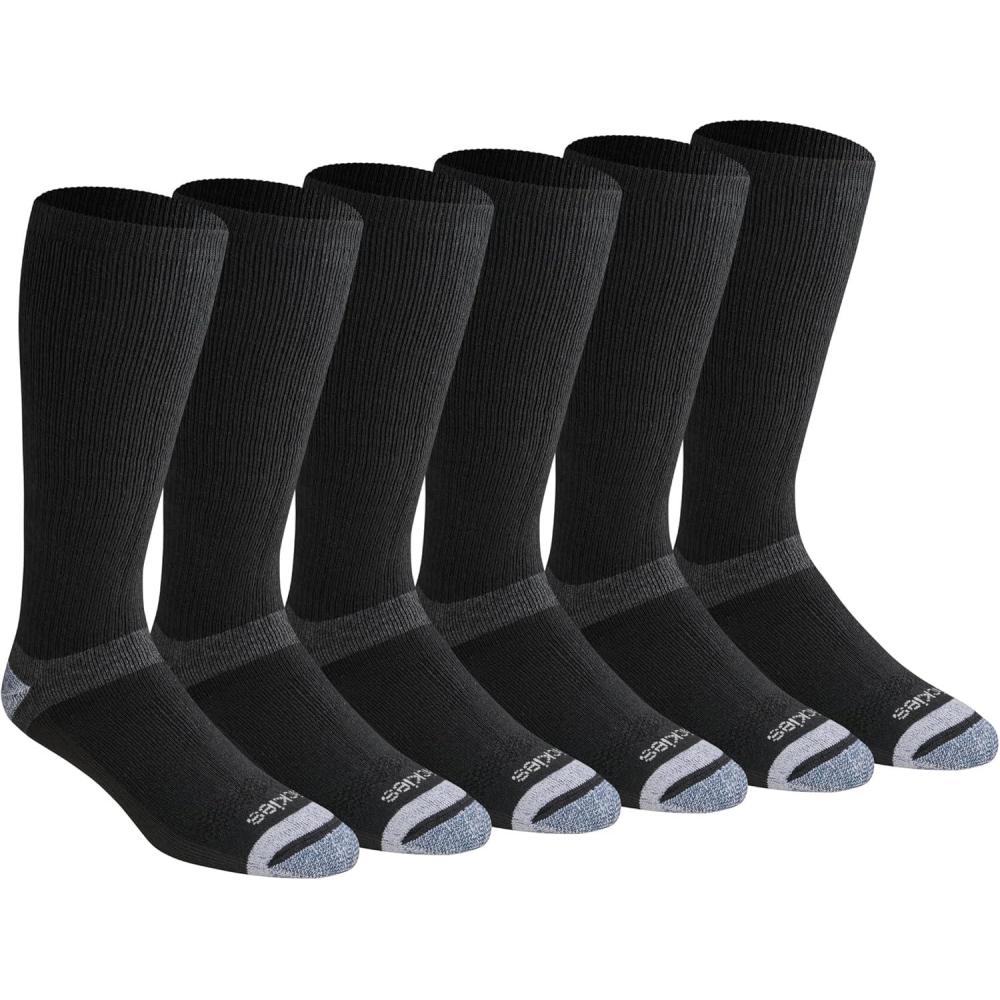 image:imageDickies Mens Dritech Moisture Control Max Full Cushion Crew Socks Available in Mxl 6 12 PairsBoot Length Black 6 Pairs