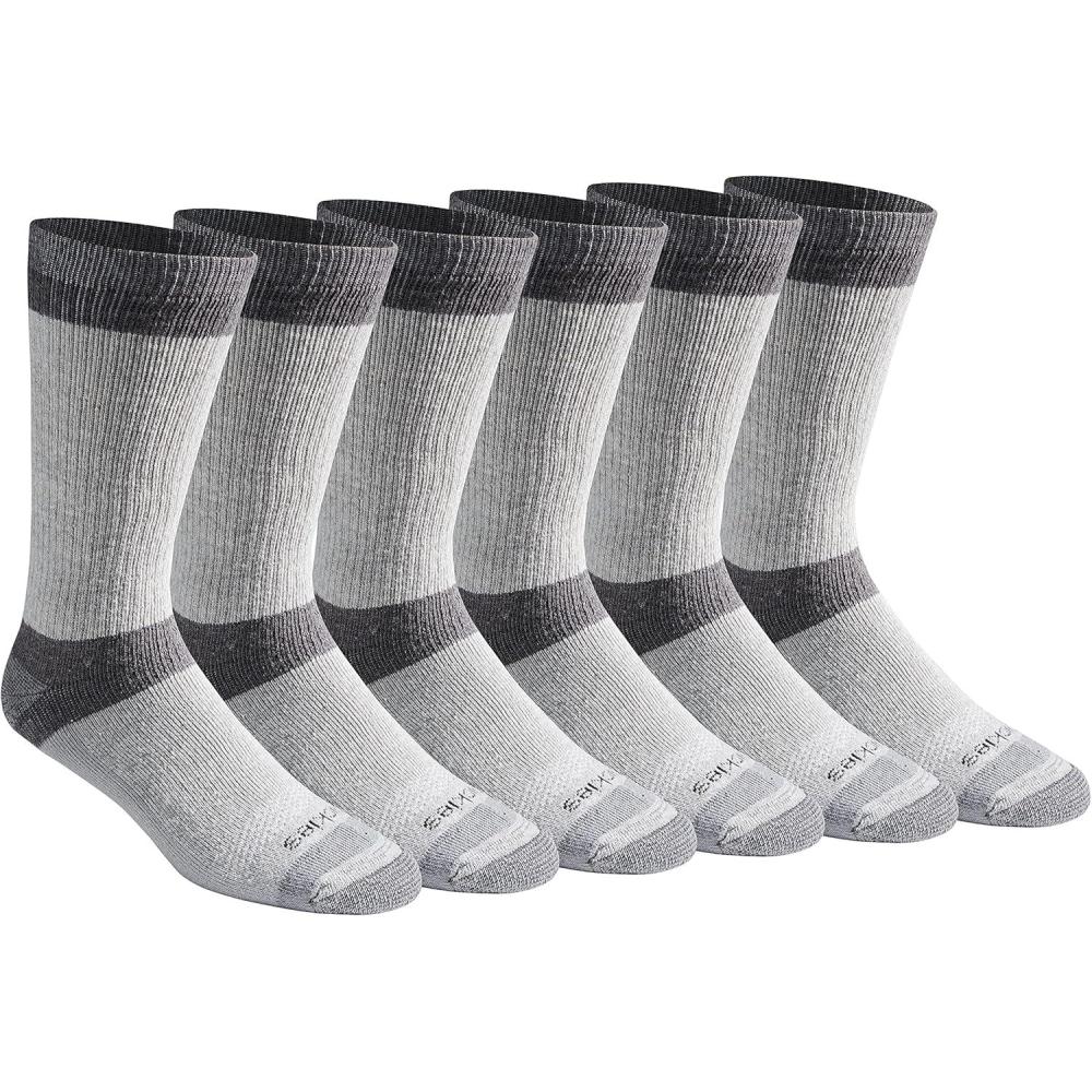 image:imageDickies Mens Dritech Moisture Control Max Full Cushion Crew Socks Available in Mxl 6 12 PairsGrey 6 Pairs