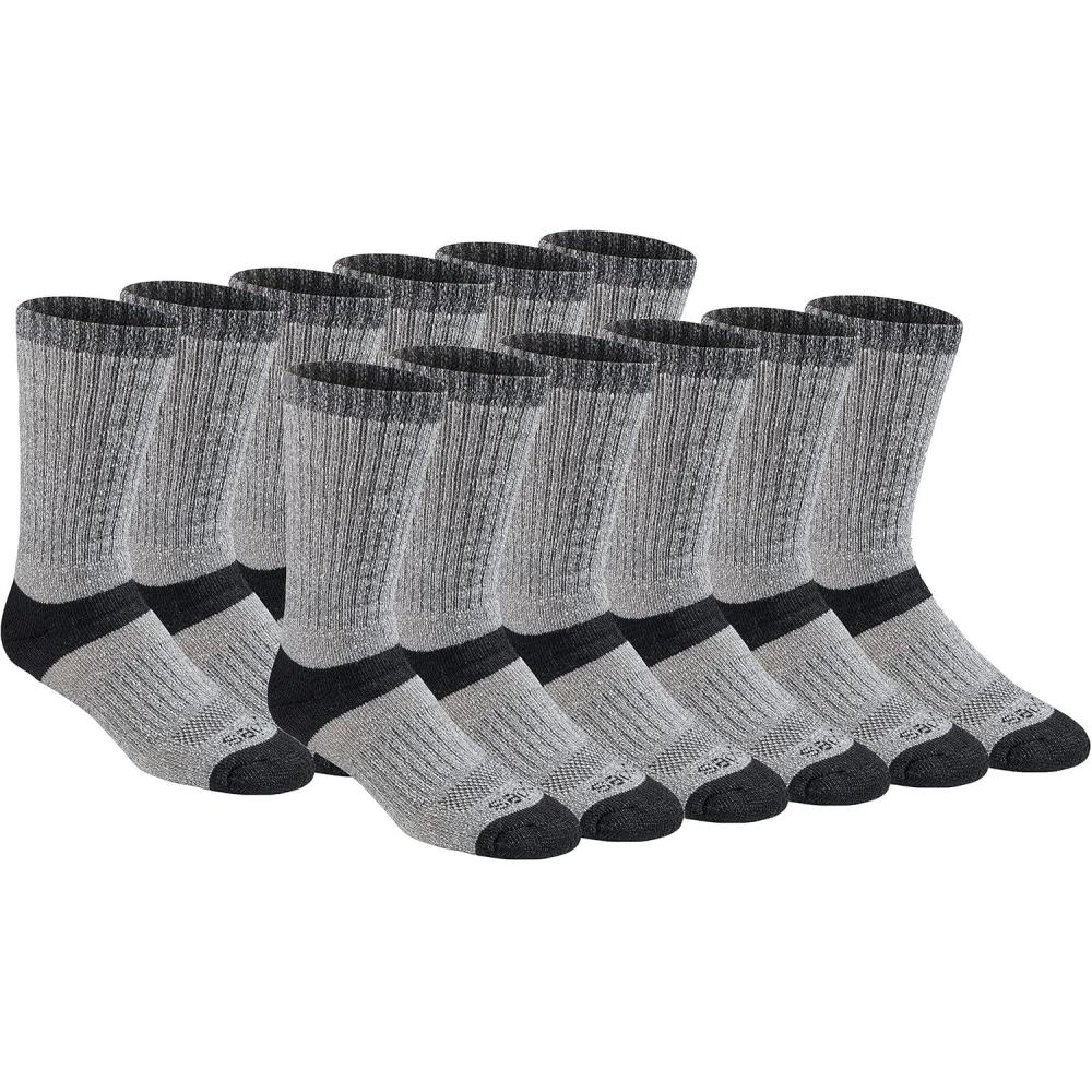 image:imageDickies Mens Dritech Moisture Control Max Full Cushion Crew Socks Available in Mxl 6 12 PairsWool Blend Black 12 Pairs