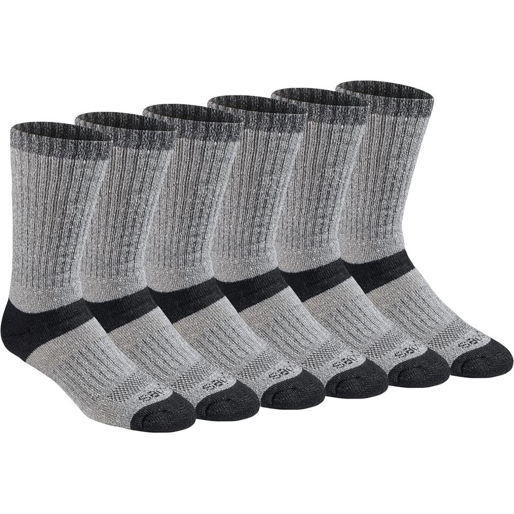 image:imageDickies Mens Dritech Moisture Control Max Full Cushion Crew Socks Available in Mxl 6 12 PairsWool Blend Black 6 Pairs